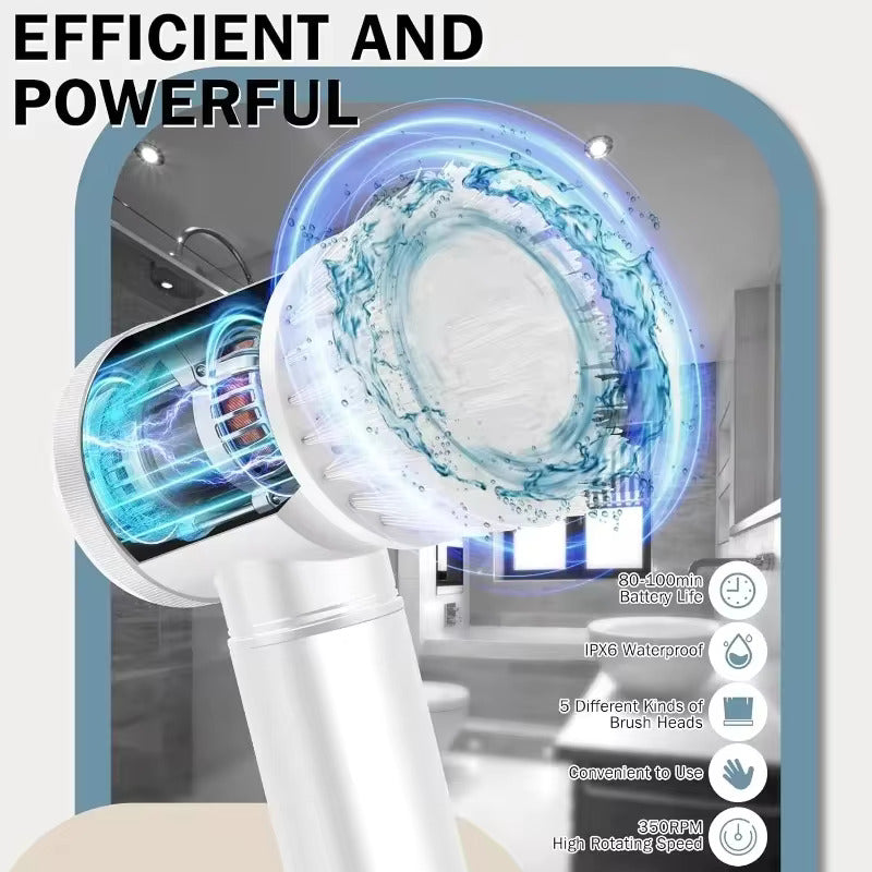 Electric Spin Scrubber – Powerful Bathroom & Kitchen Cleaning Tool