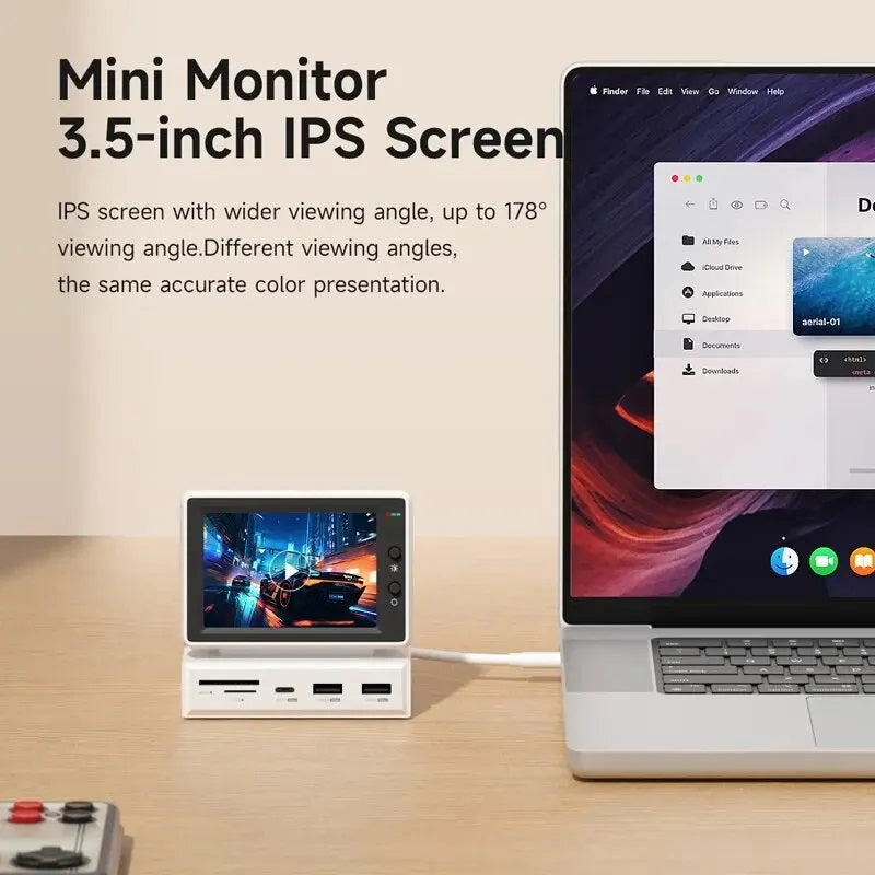 Portable IPS Mini Display for Work, Gaming, and Media Viewing
