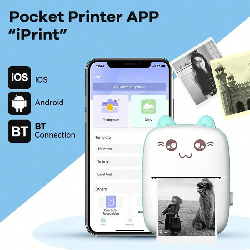 Portable Mini Thermal Printer for Quick Printing on the Go
