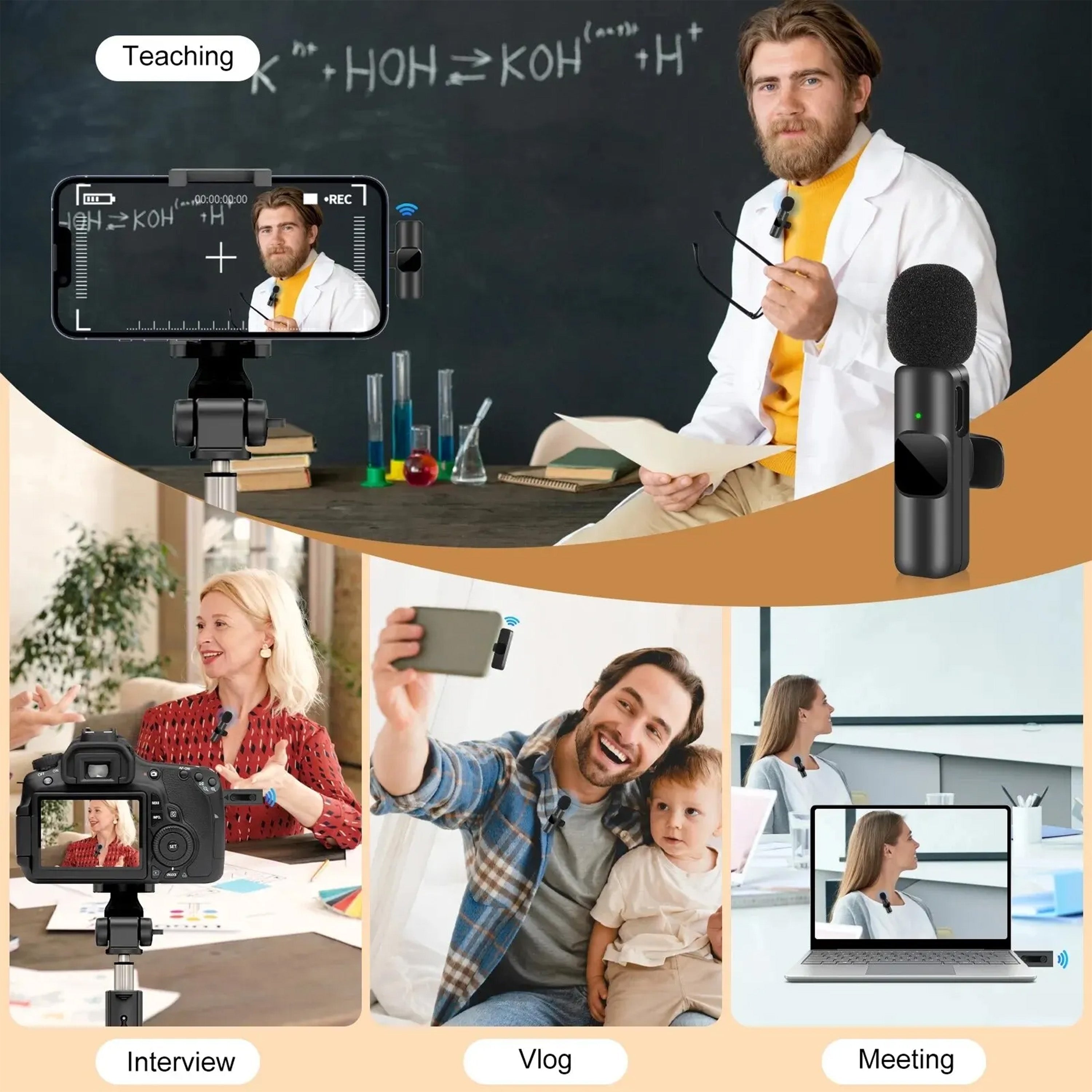 Wireless Lavalier Microphone for Clear Audio Recording