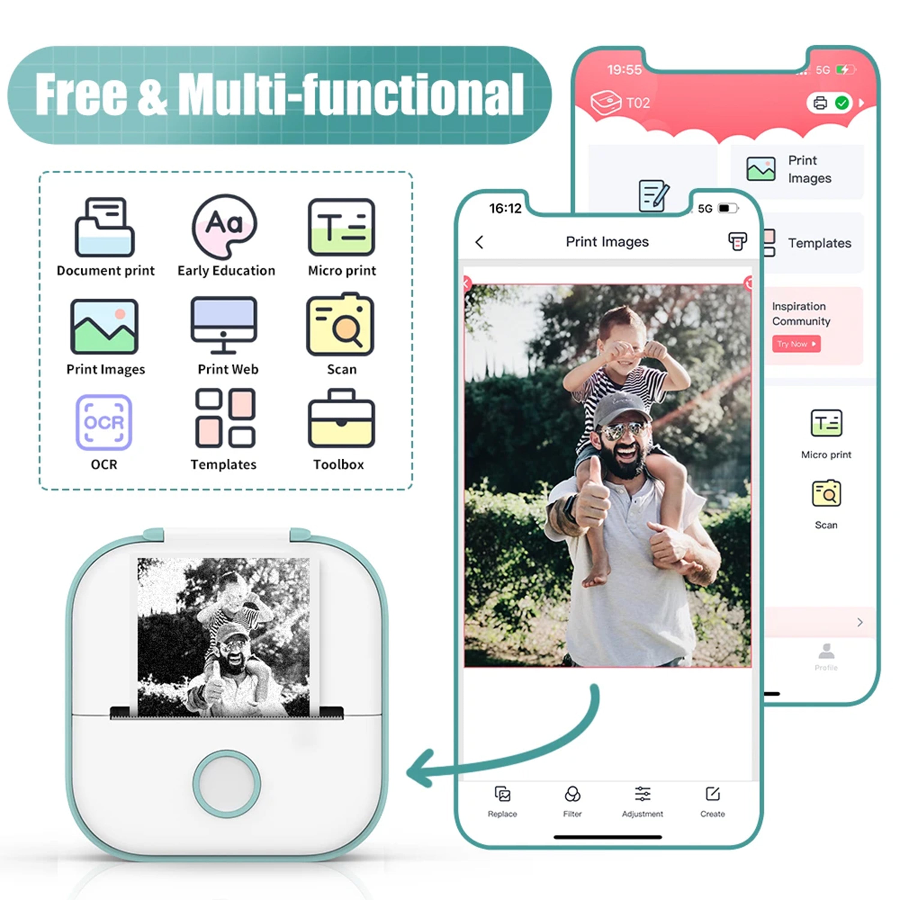 Portable Mini Printer – Compact Wireless Printer for Home & Travel