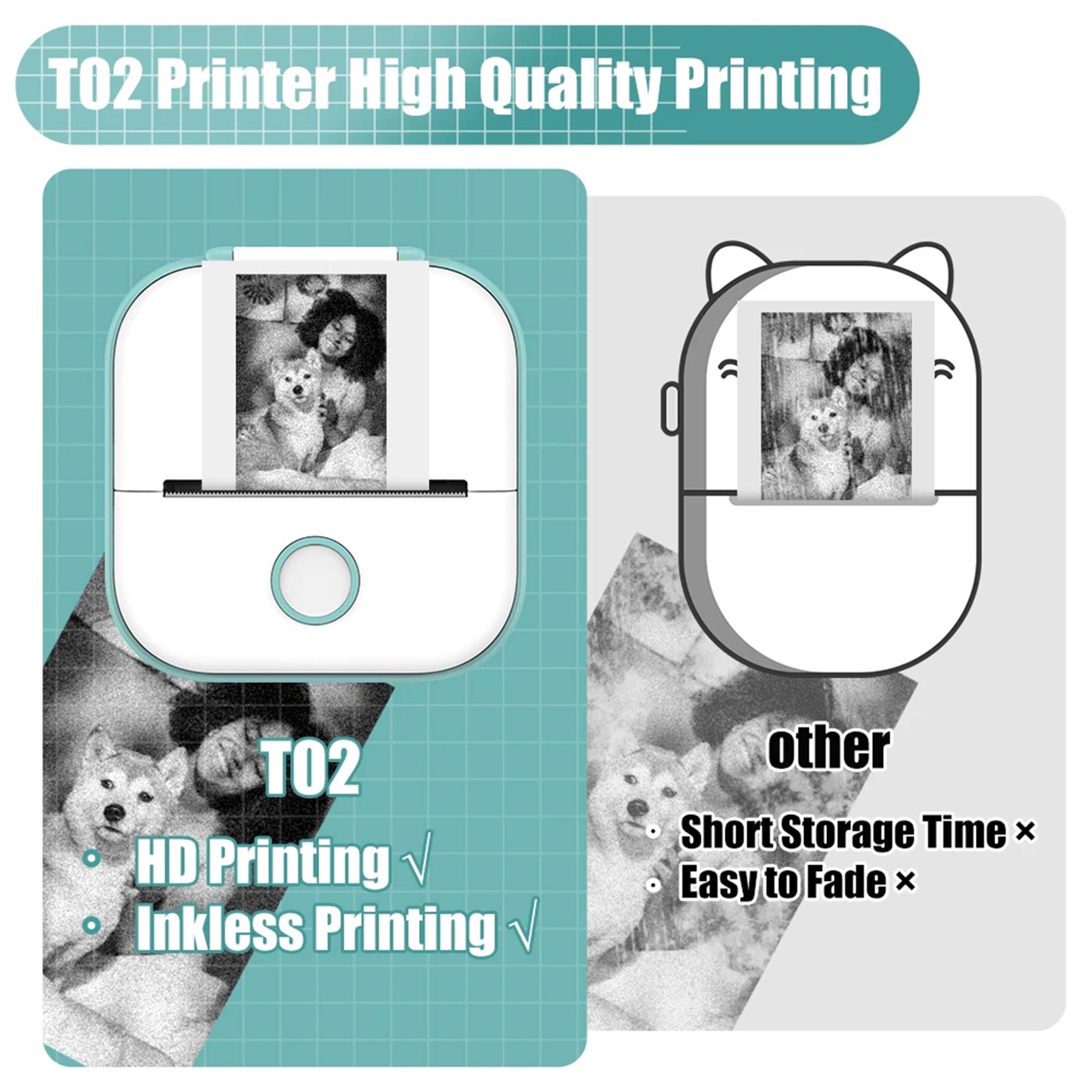 Portable Mini Printer – Compact Wireless Printer for Home & Travel