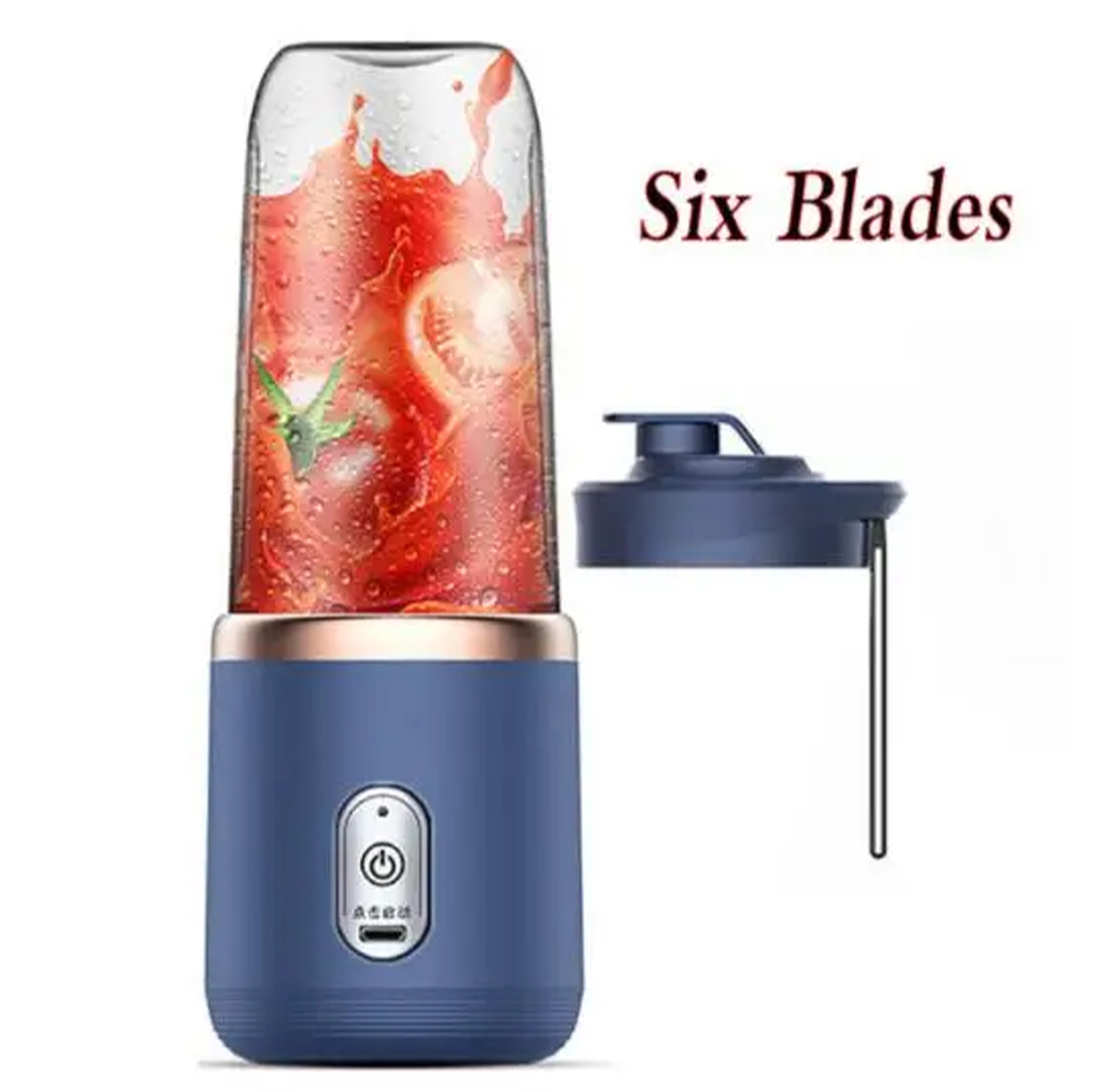 Portable Juicer Blender USB Rechargeable Juicer Cup with 6 Blades