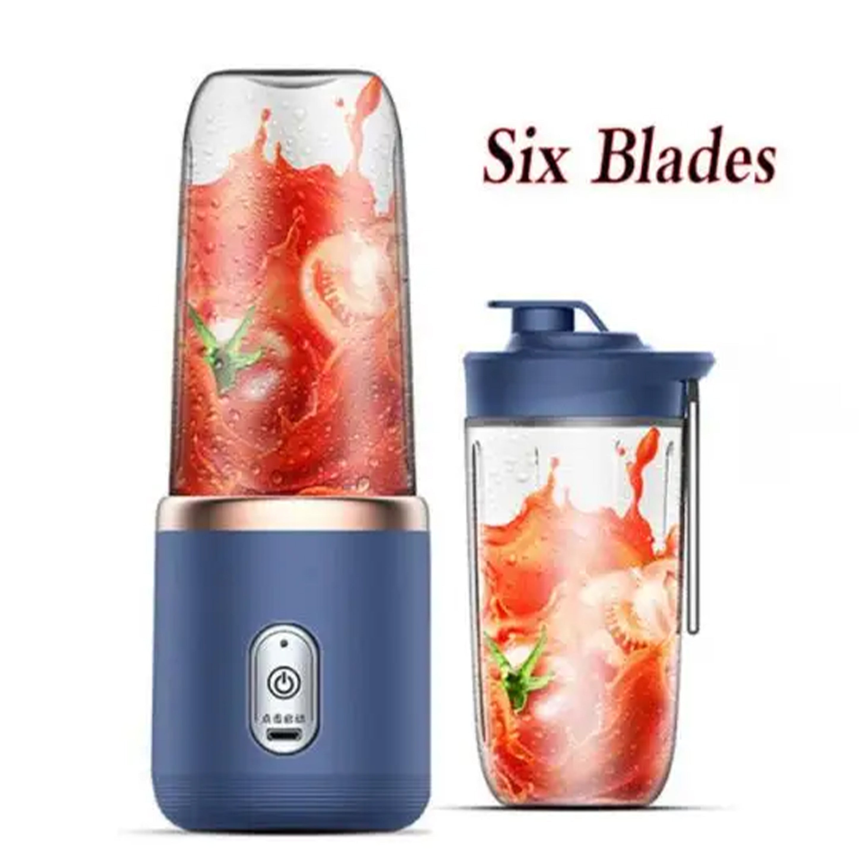 Portable Juicer Blender USB Rechargeable Juicer Cup with 6 Blades