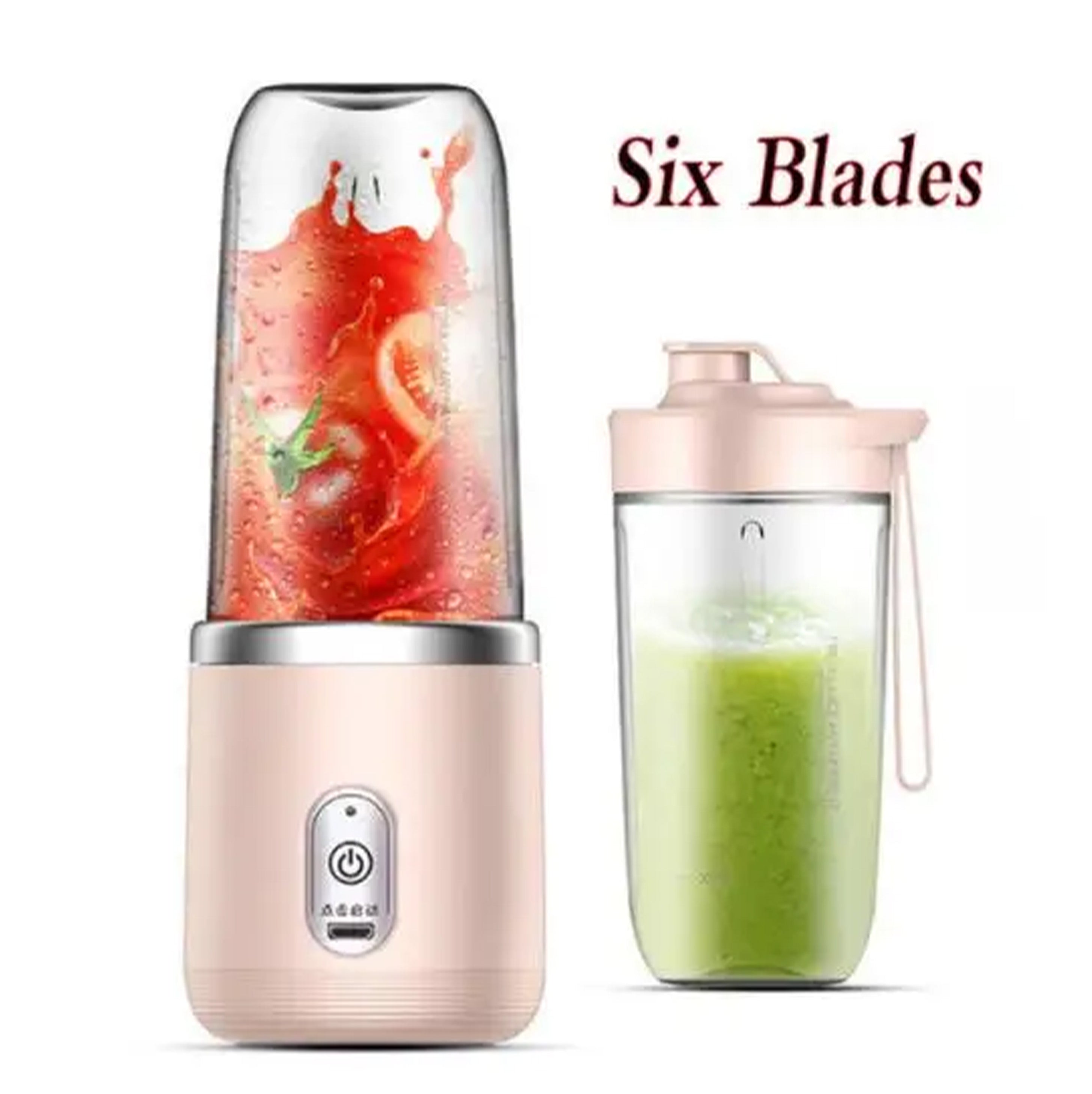 Portable Juicer Blender USB Rechargeable Juicer Cup with 6 Blades