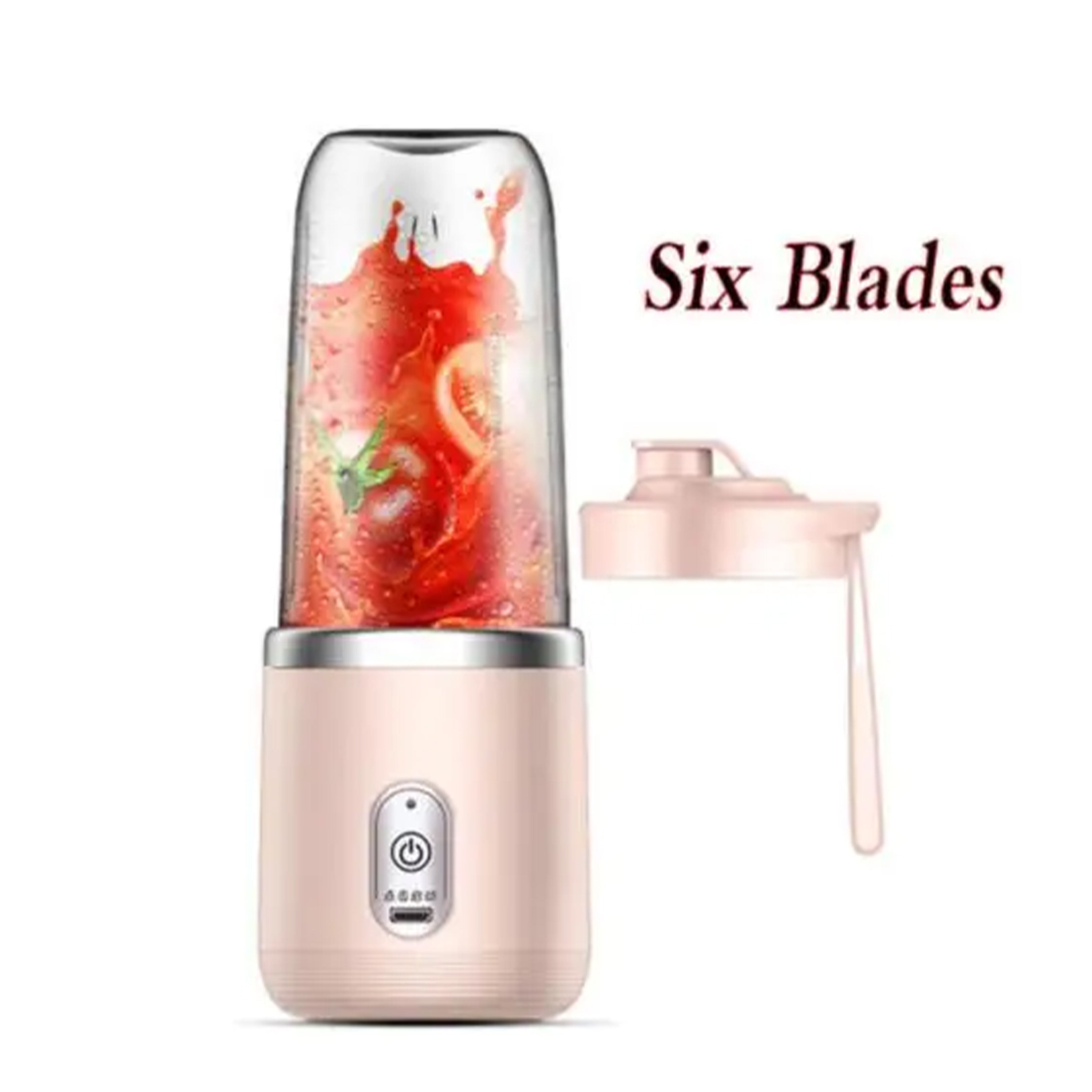 Portable Juicer Blender USB Rechargeable Juicer Cup with 6 Blades