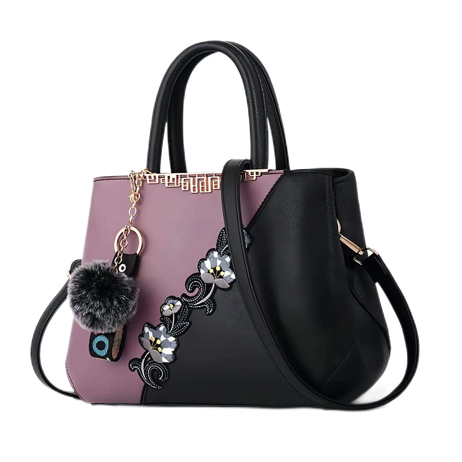 Top Handle Handbag - Elegant Women’s Embroidery Handbag