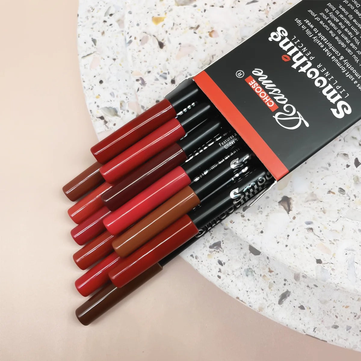 12PCS Matte Lipstick & Liner Set
