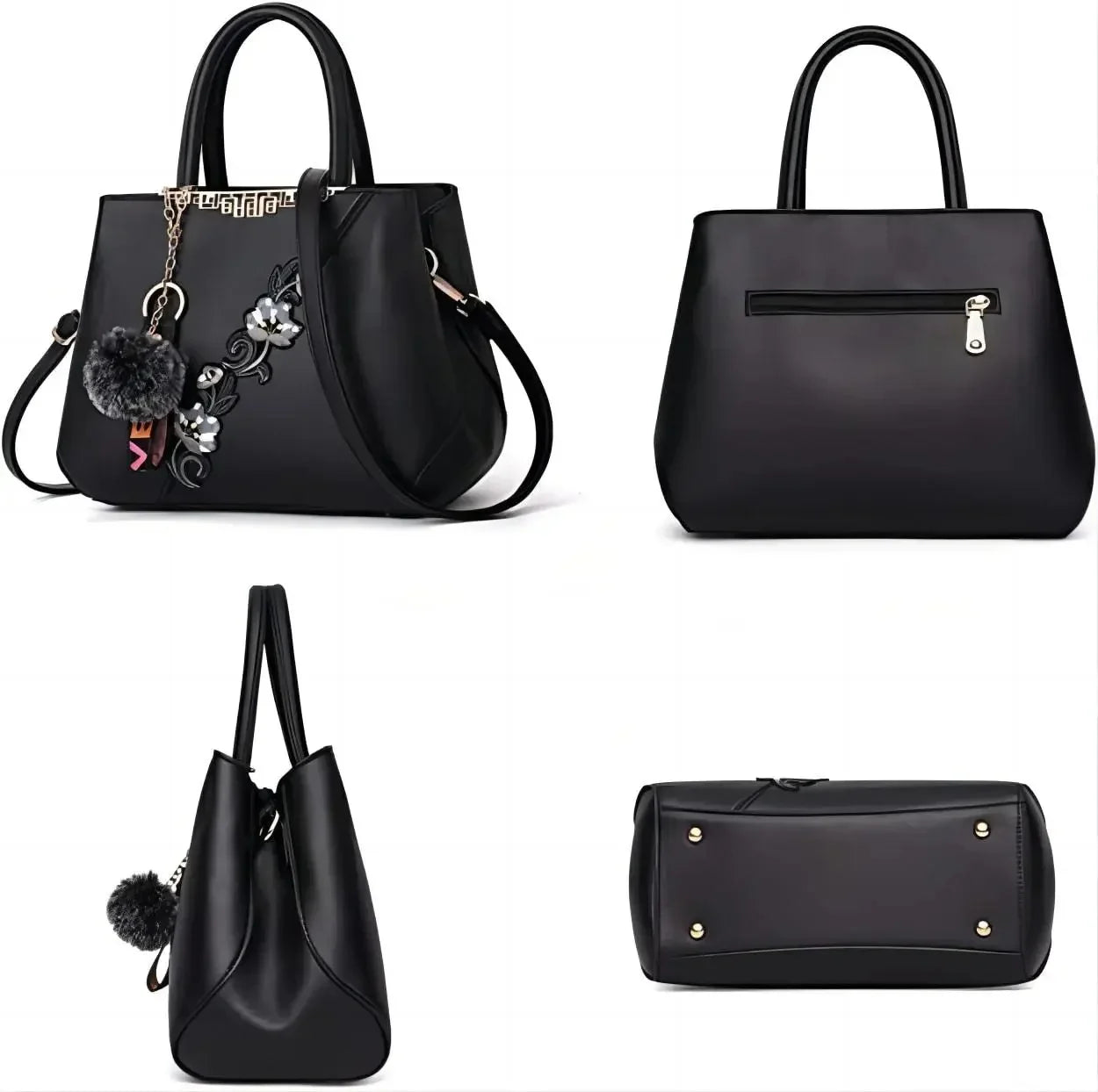 Top Handle Handbag - Elegant Women’s Embroidery Handbag