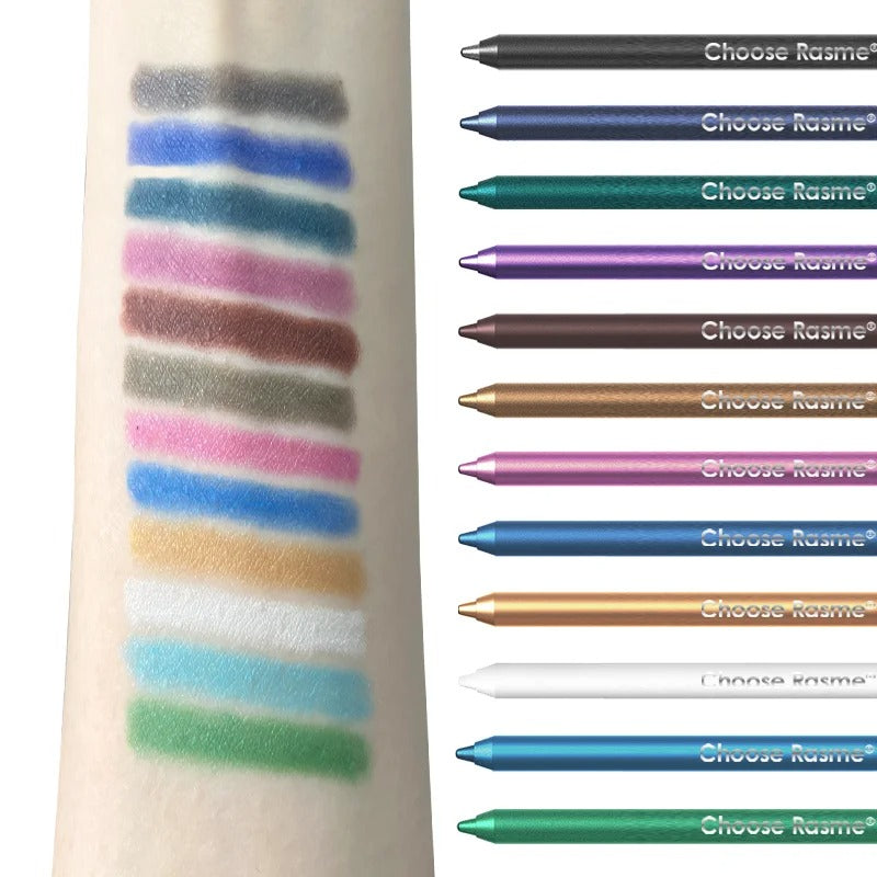 12-Color Glitter Eyeliner Pencil Set