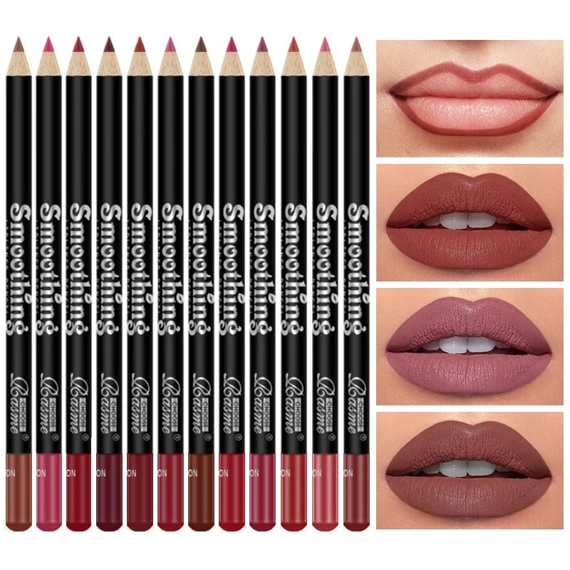 12PCS Matte Lipstick & Liner Set