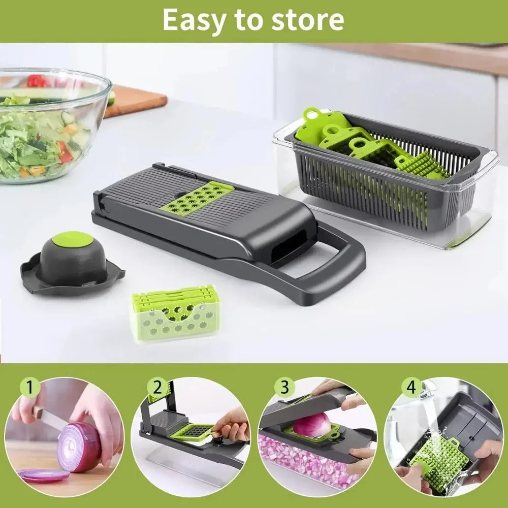 Vegetable Chopper – 16-in-1 Multifunctional Kitchen Tool & Appliance