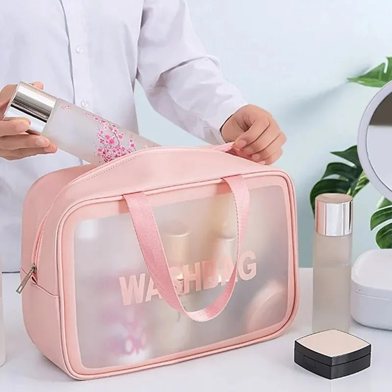 Transparent Travel Makeup Bag – 3-Piece Set for Organized Travel