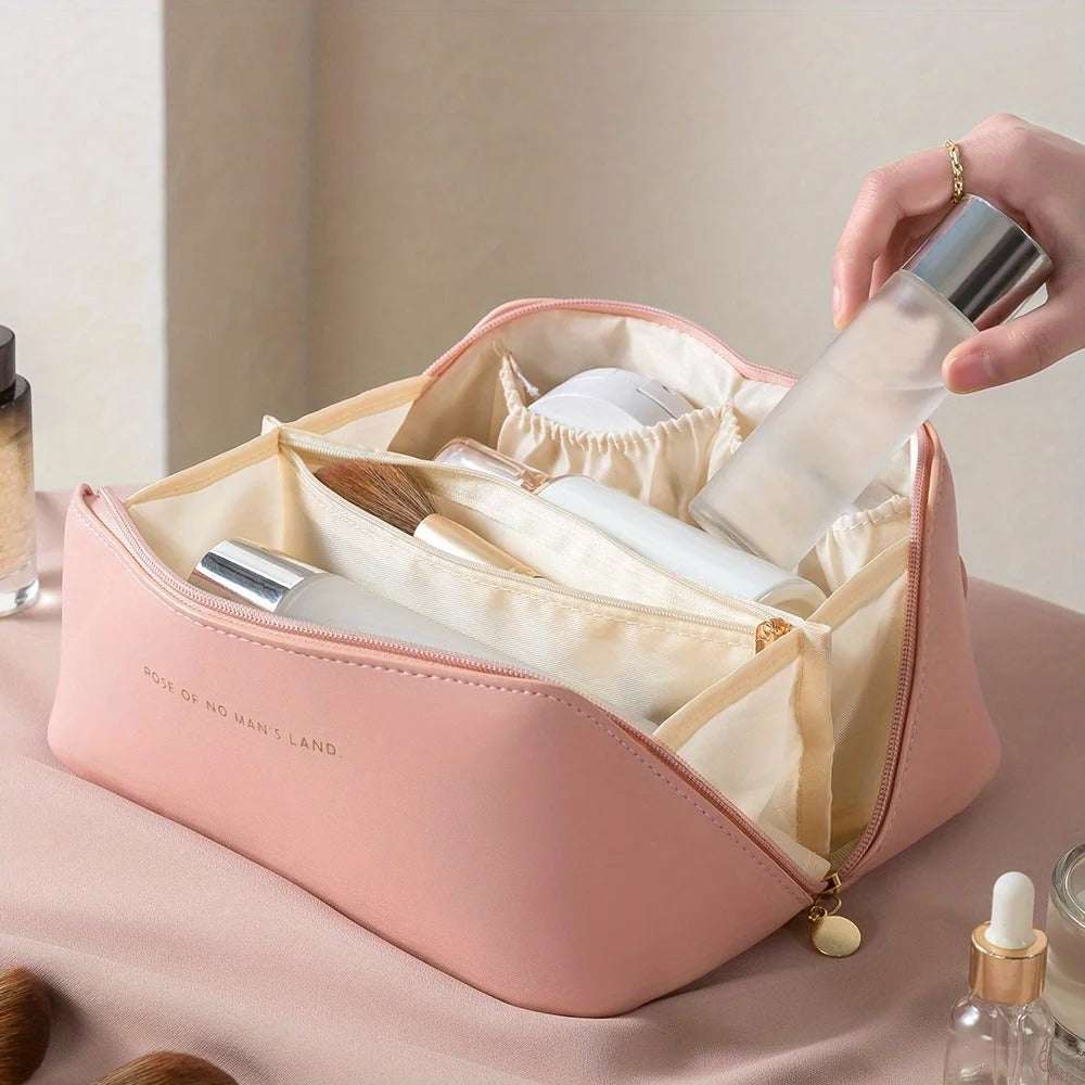 Travel Makeup Bag - Luxury Organizer for Cosmetics and Toiletries