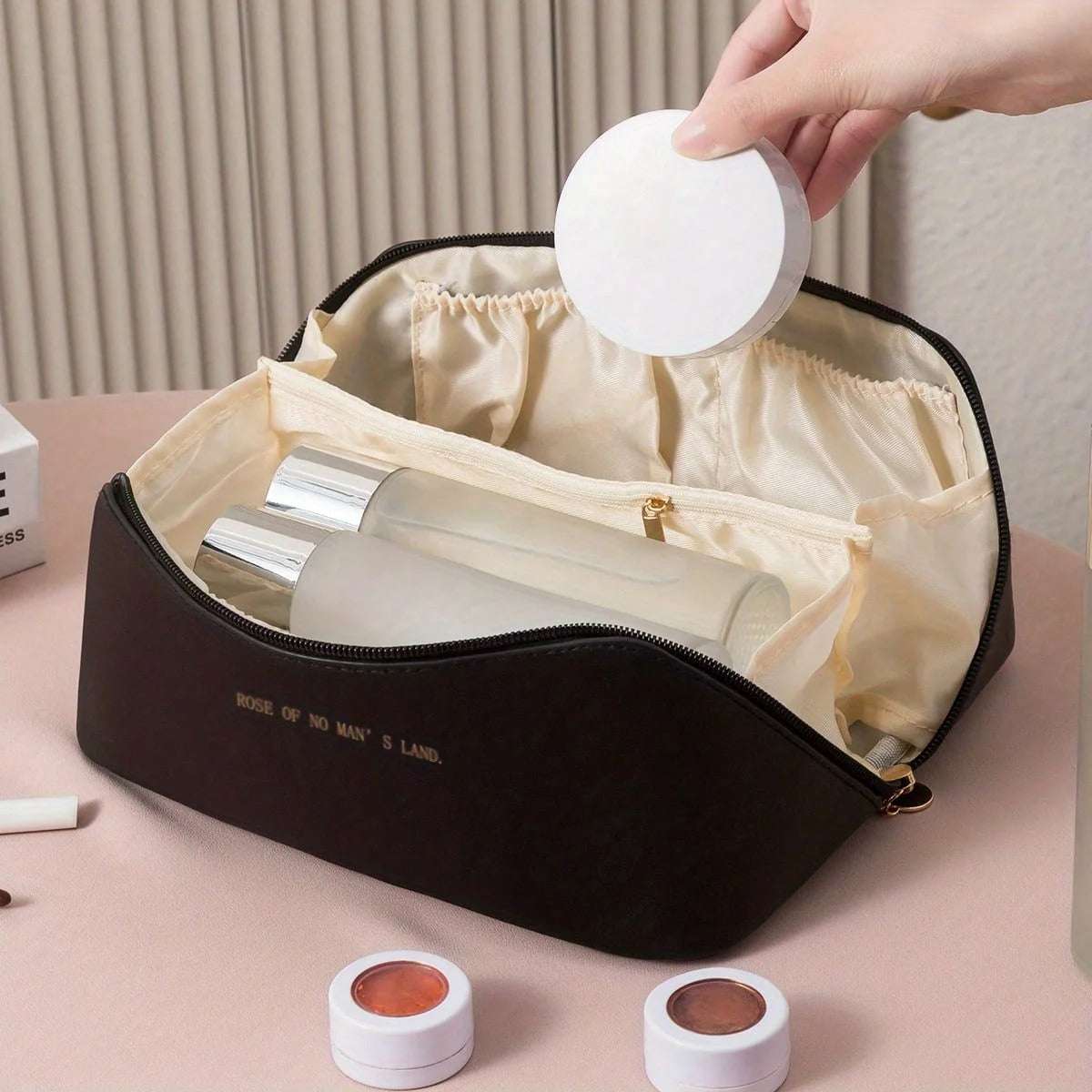 Travel Makeup Bag - Luxury Organizer for Cosmetics and Toiletries