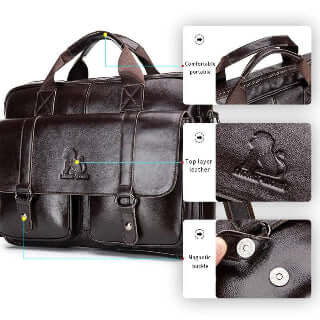 Leather Briefcase for Men - Genuine Leather Men’s Briefcase