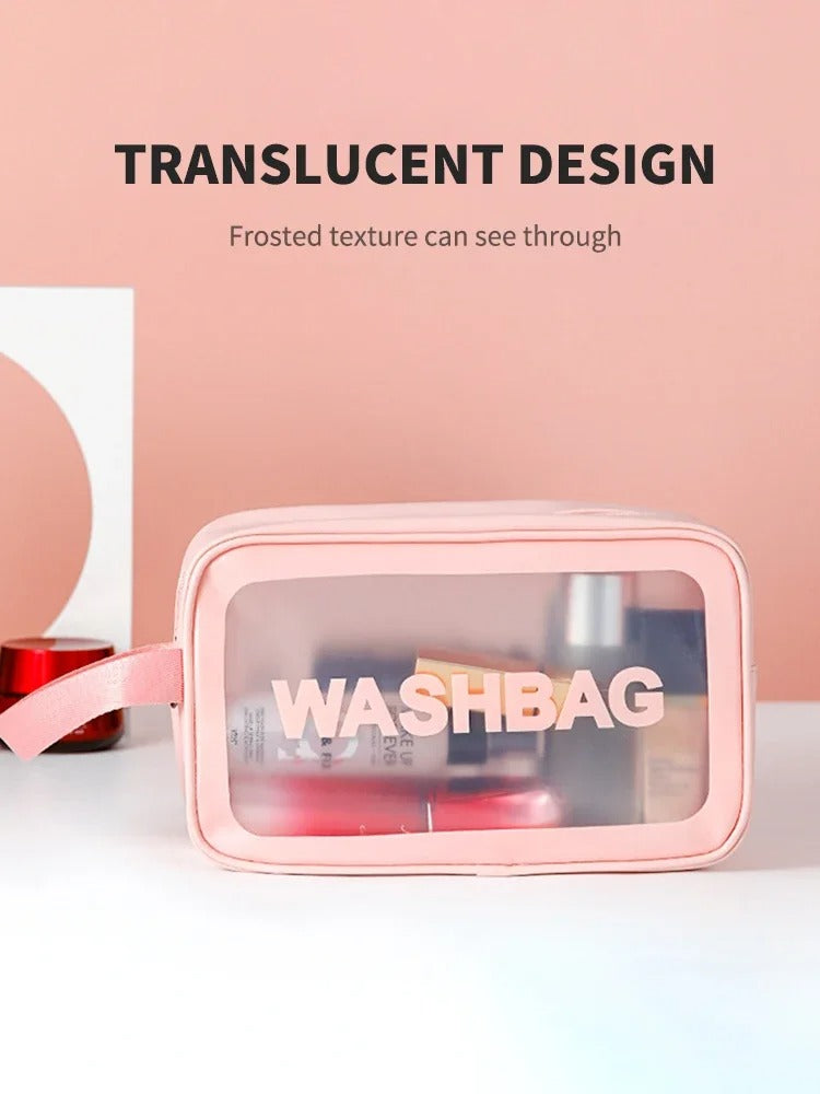 Transparent Travel Makeup Bag – 3-Piece Set for Organized Travel