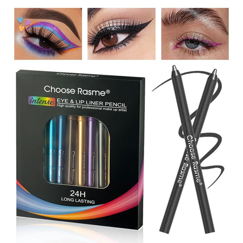 12-Color Glitter Eyeliner Pencil Set