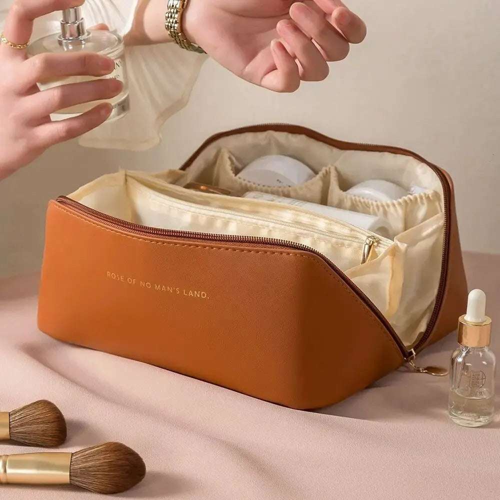 Travel Makeup Bag - Luxury Organizer for Cosmetics and Toiletries