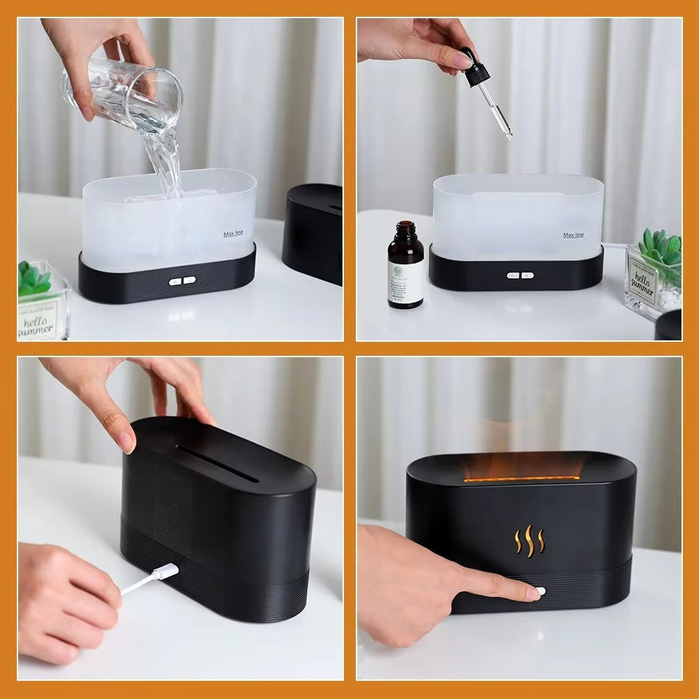 Flame Diffuser Mist Humidifier Aromatherapy Diffuser with Waterless Protection