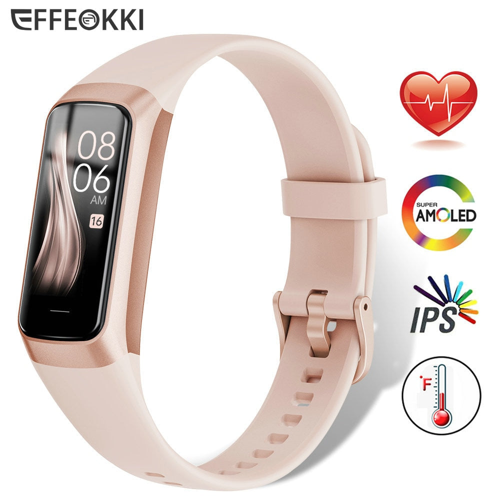 Amoled waterproof smart sports band, fitness tracker with health monitoring and durable design for active lifestyles.