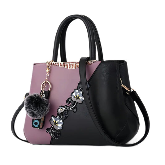Elegant Women’s Handbag Embroidery Top Handle Bag