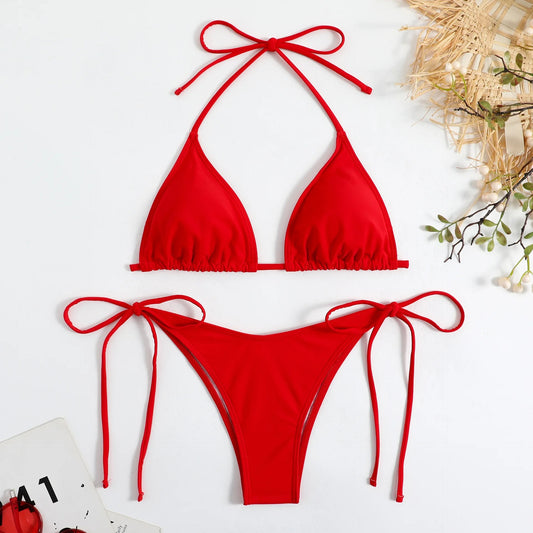 Sexy Thong Tie Bikini Set