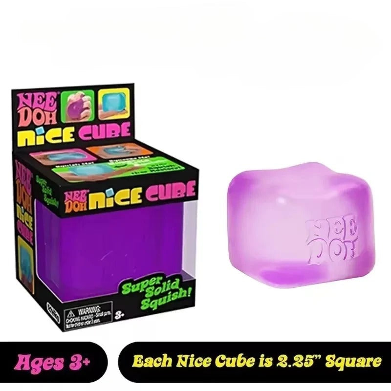 NeeDoh Nice Cube Stress Ball – Soft Sensory Fidget Toy for Stress Relief, Anxiety Relief & Hand Therapy for Kids and Adults