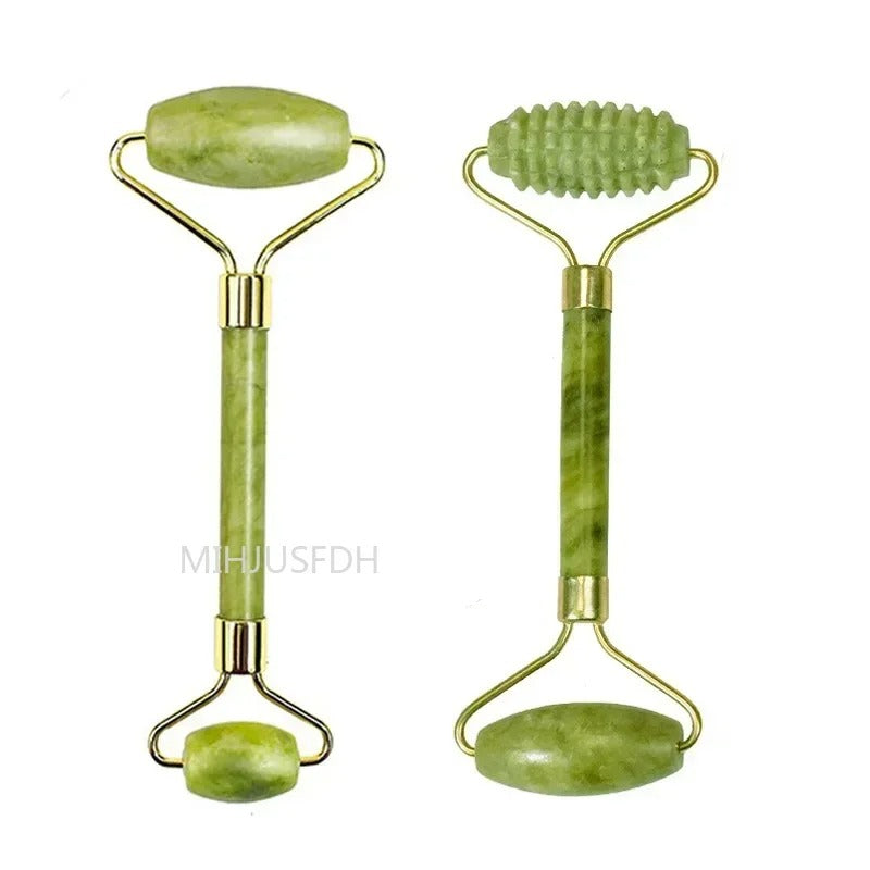 Natural Jade Roller & Gua Sha Set – Double-End Face Massager
