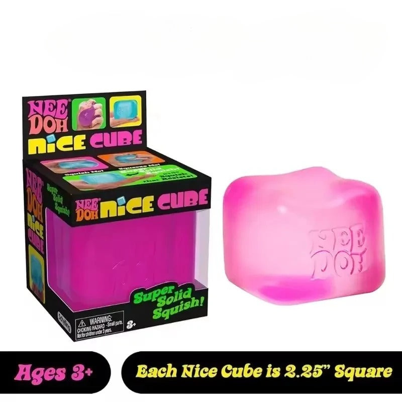 NeeDoh Nice Cube Stress Ball – Soft Sensory Fidget Toy for Stress Relief, Anxiety Relief & Hand Therapy for Kids and Adults