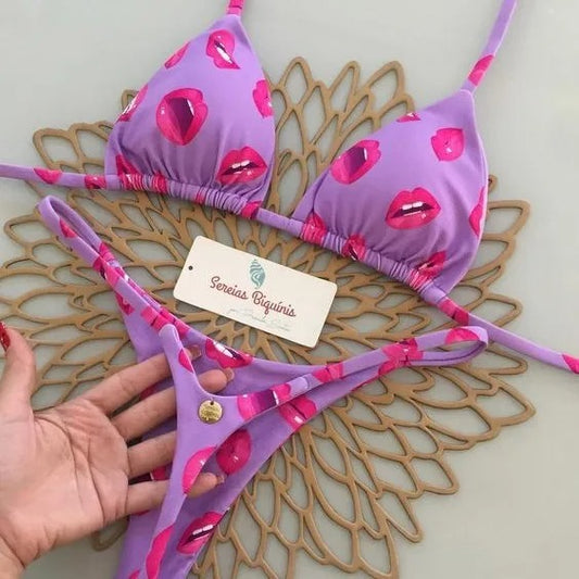 Women’s Print G-String Bikini Set