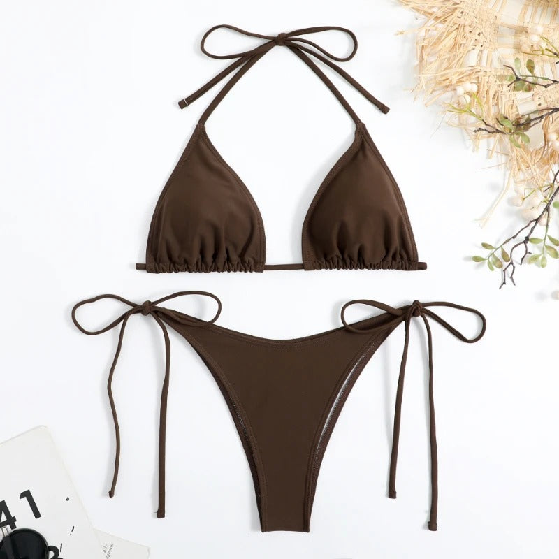 Sexy Thong Tie Bikini Set