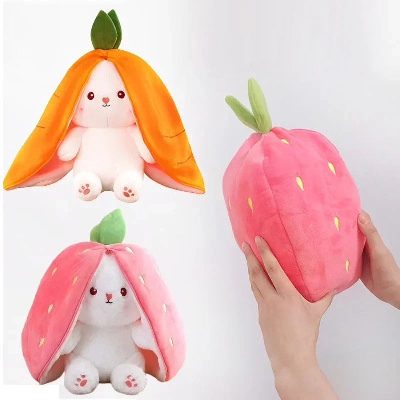 25cm Strawberry & Carrot Bunny Plush Toy