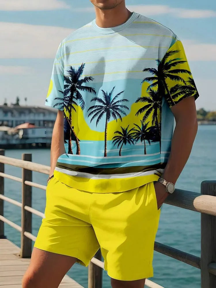 Men’s Hawaiian Summer Shorts Set