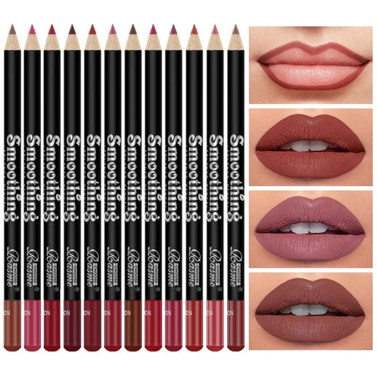 12PCS Matte Lipstick & Liner Set