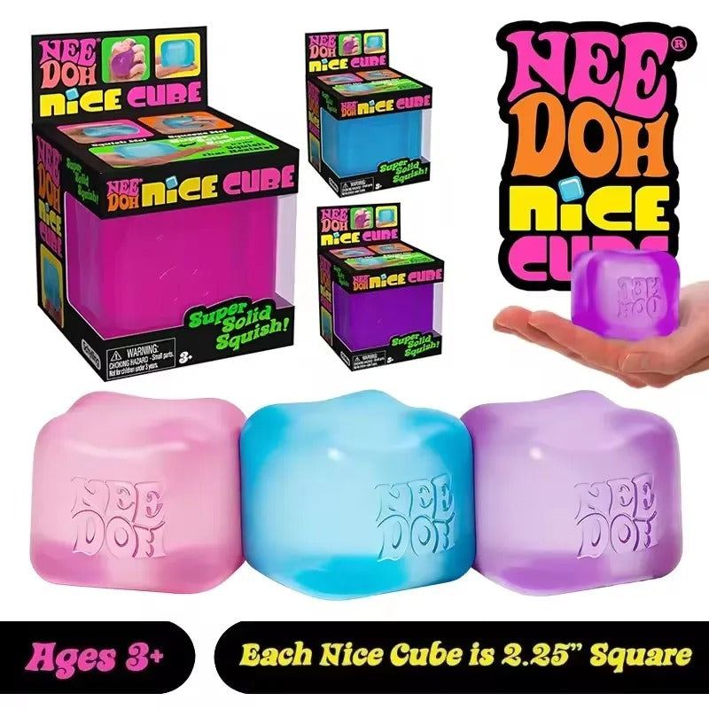 NeeDoh Nice Cube Stress Ball – Soft Sensory Fidget Toy for Stress Relief, Anxiety Relief & Hand Therapy for Kids and Adults