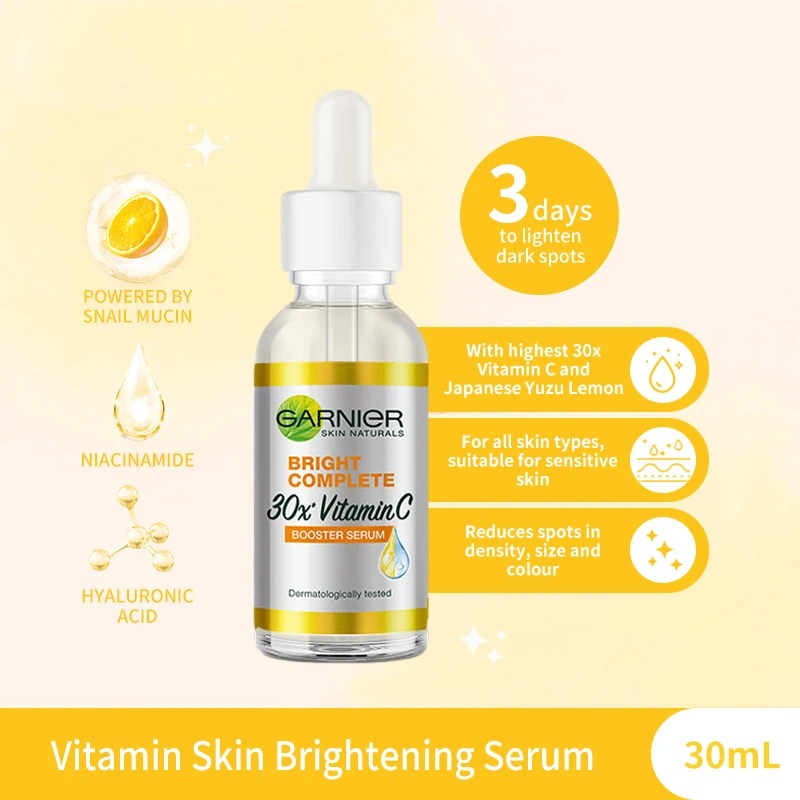 Garnier Vitamin C Serum – 30ml Brightening & Acne Spot Fading