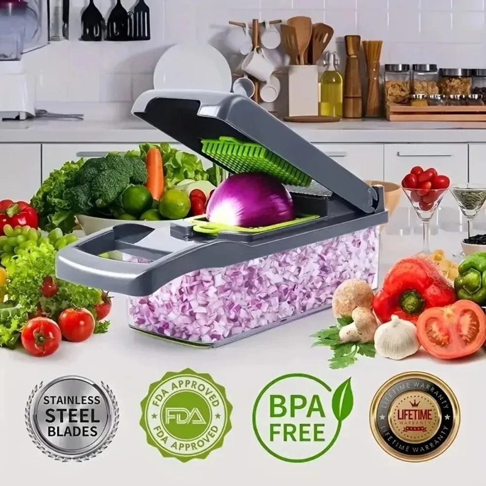 Vegetable Chopper – 16-in-1 Multifunctional Kitchen Tool & Appliance