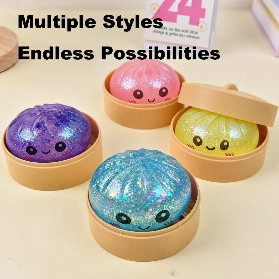 Squishy Dumpling Mystery Box Slow Rising Stress Relief Fidget Toy Random Color