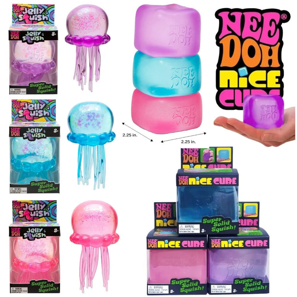 NeeDoh Jellyfish Squishy Stress Toy – Soft Sensory Fidget Toy for Stress Relief, Anxiety Relief & Sensory Play for Kids and Adults