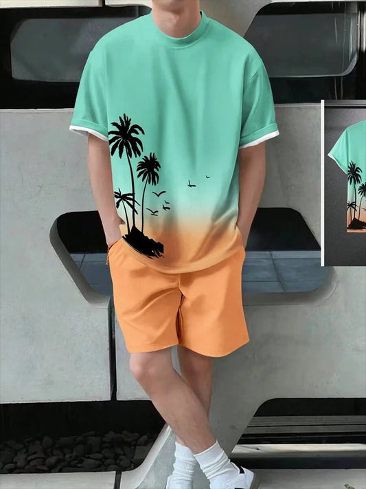 Men’s Hawaiian Summer Shorts Set