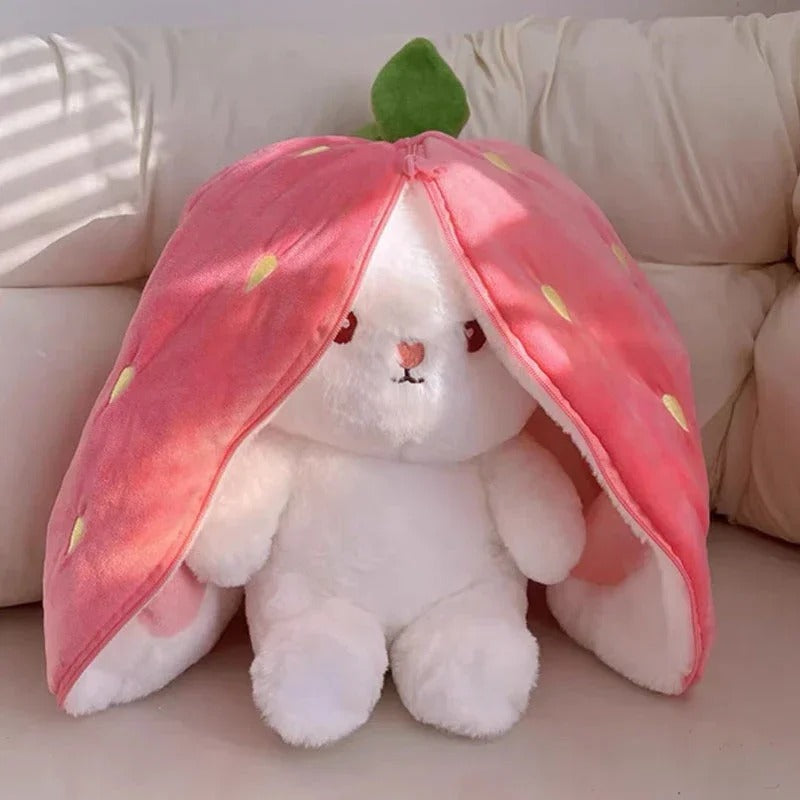 25cm Strawberry & Carrot Bunny Plush Toy