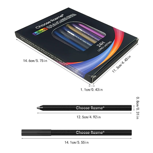 12-Color Glitter Eyeliner Pencil Set