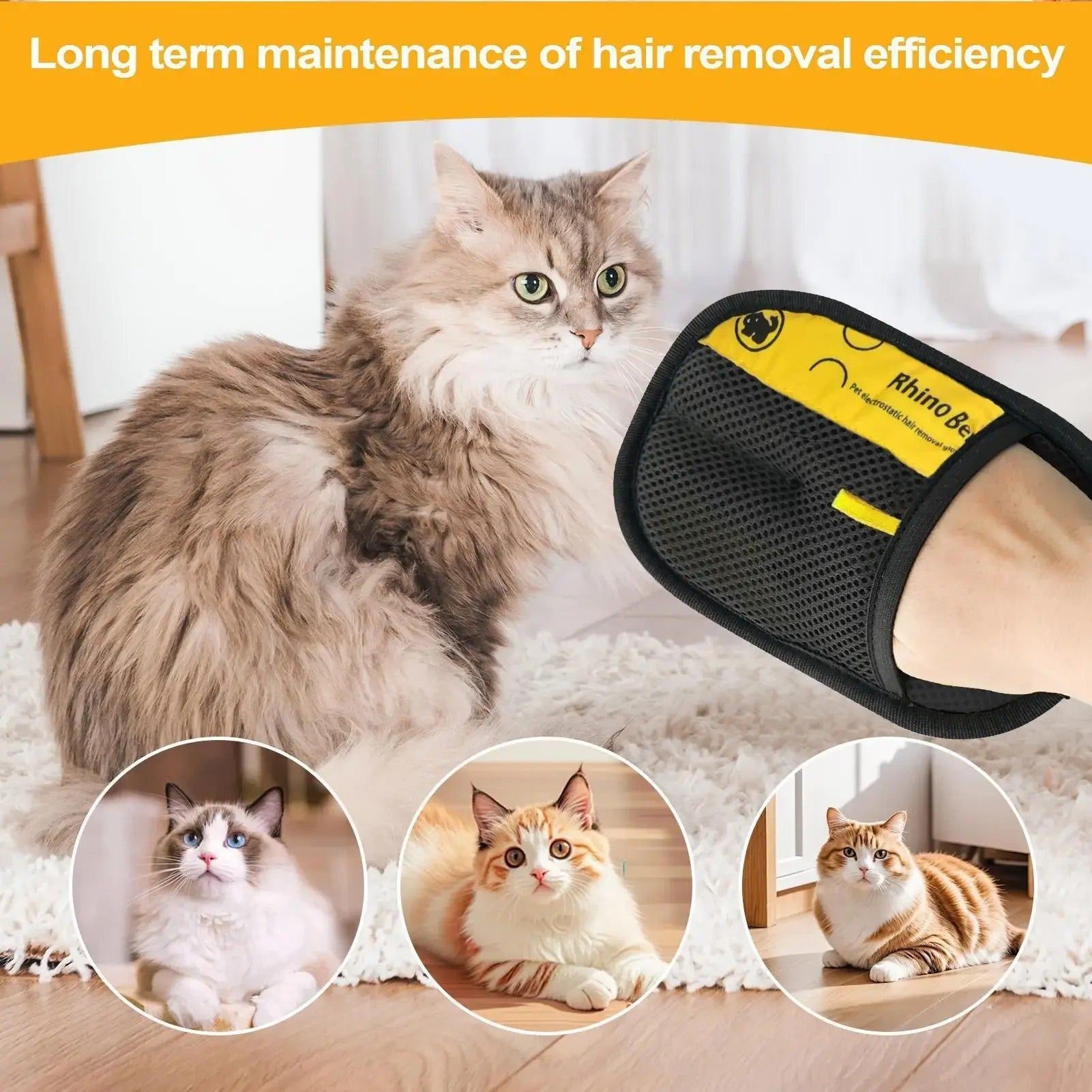Electrostatic Pet Hair Remover Glove Dog Cat Grooming Hair Cleaning Mitt