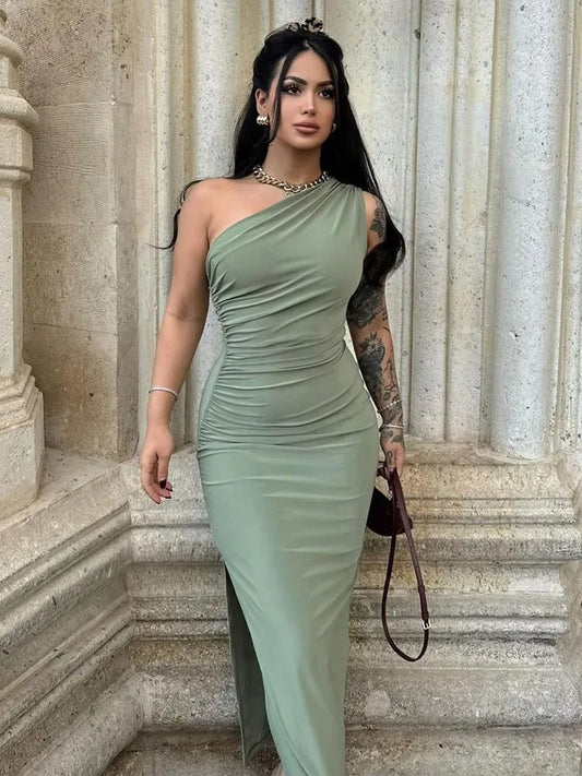 Black Elegant Split Maxi Dress