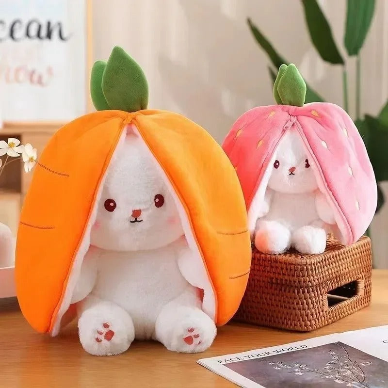 25cm Strawberry & Carrot Bunny Plush Toy