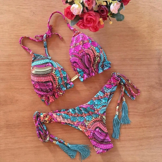 Floral Print Bikini Set Women