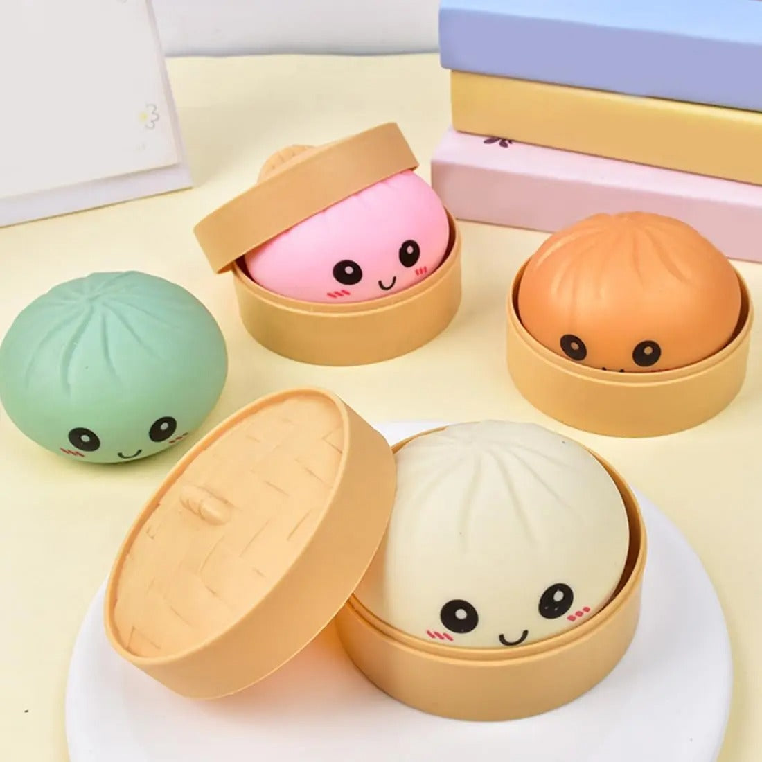 Squishy Dumpling Mystery Box Slow Rising Stress Relief Fidget Toy Random Color