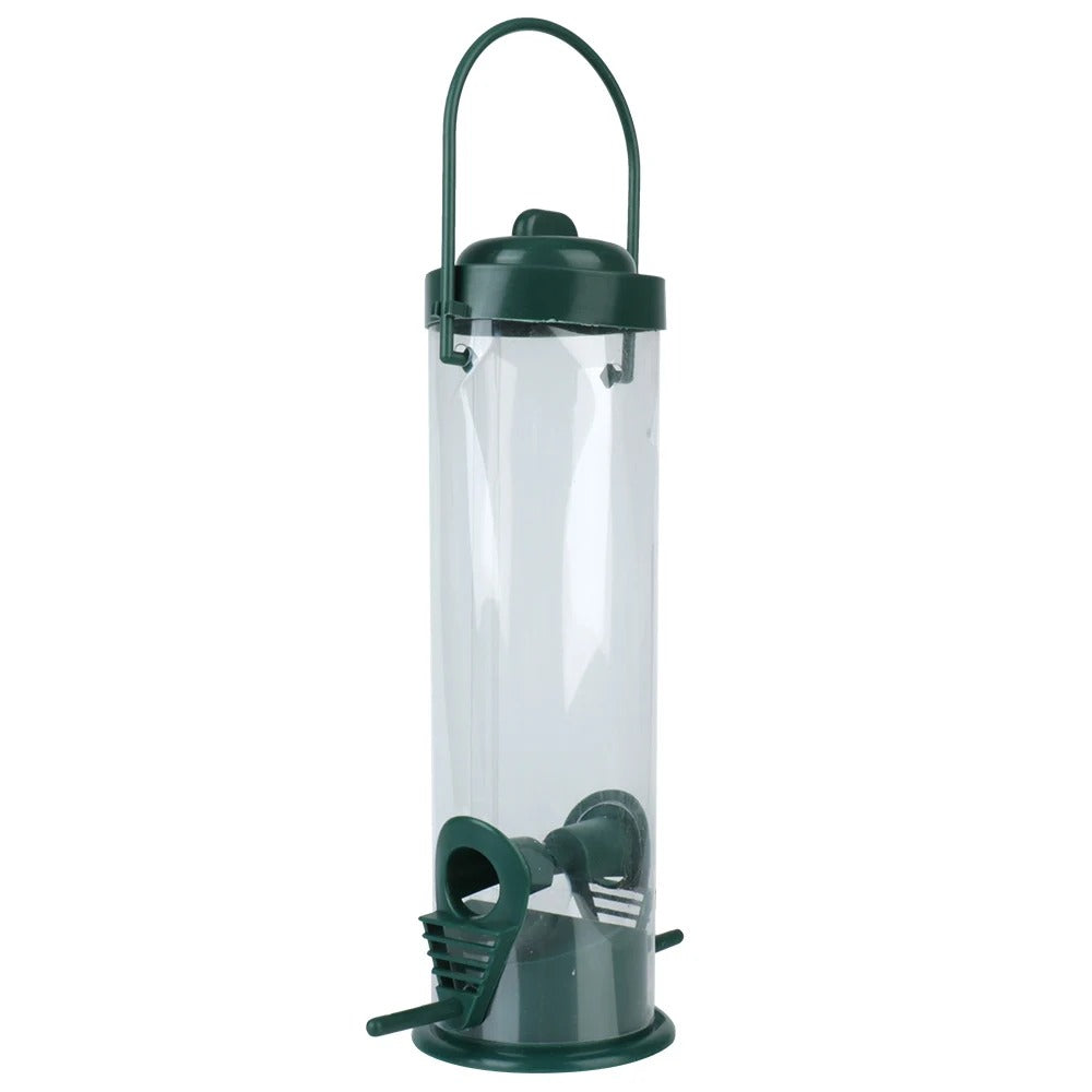 Hanging Bird Feeder for Outdoors – Wild Bird Seed Feeder with Perch, Transparent Garden Bird Feeding Station for Backyard & Patio
