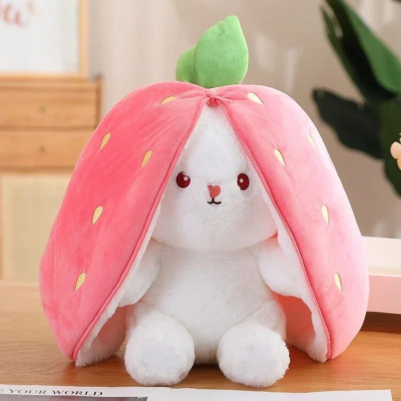 25cm Strawberry & Carrot Bunny Plush Toy
